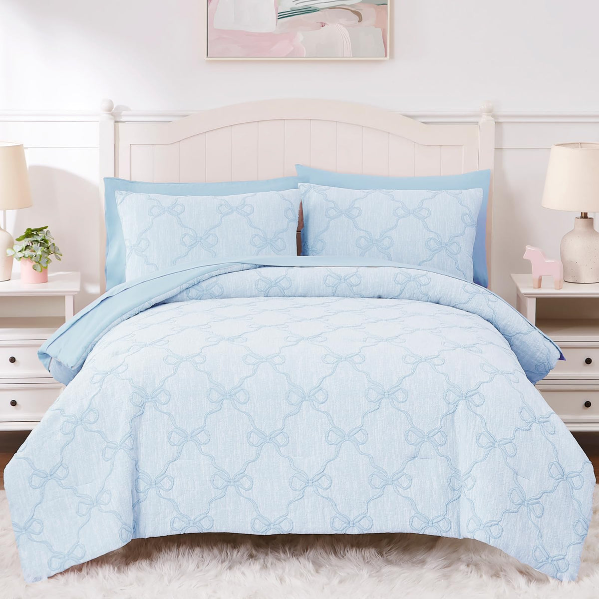 Twin Comforter Set with Sheets for Girls-5 Pieces Twin Bedding Sets