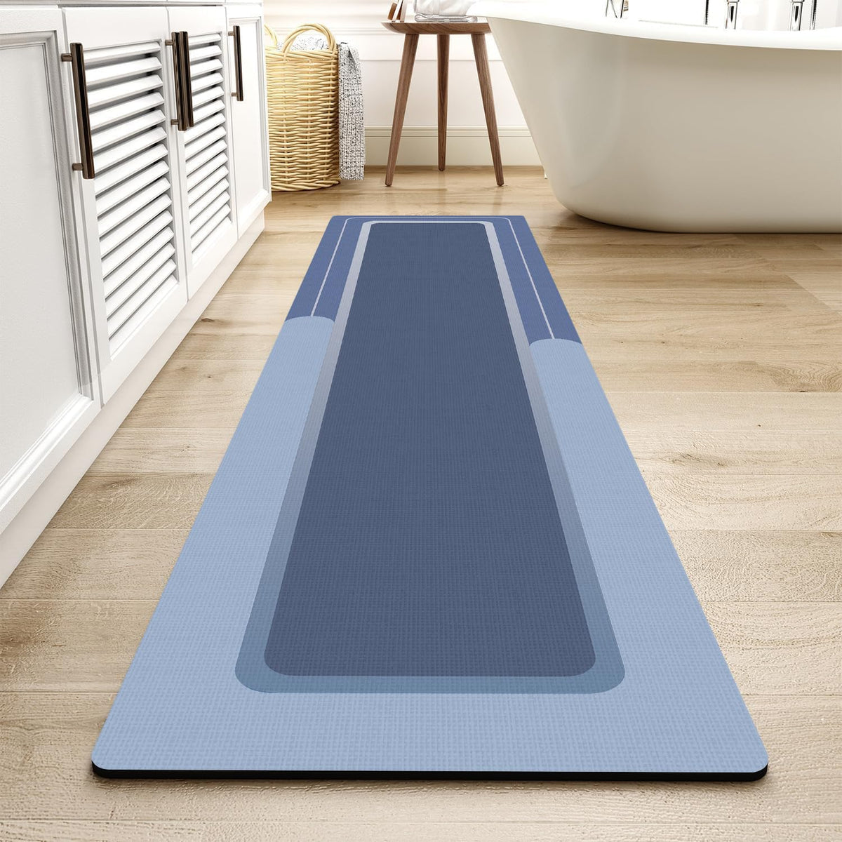 MontVoo-Bath Mat-Bath Mat Rug Non Slip Super Absorbent Stain Resistant Quick Dry Thin Bathroom Rug-Bath Mats for Bathroom Floor Bathtub Vanity-Bathmat Bath Rug Easy Care-17"x27" Darkgrey
