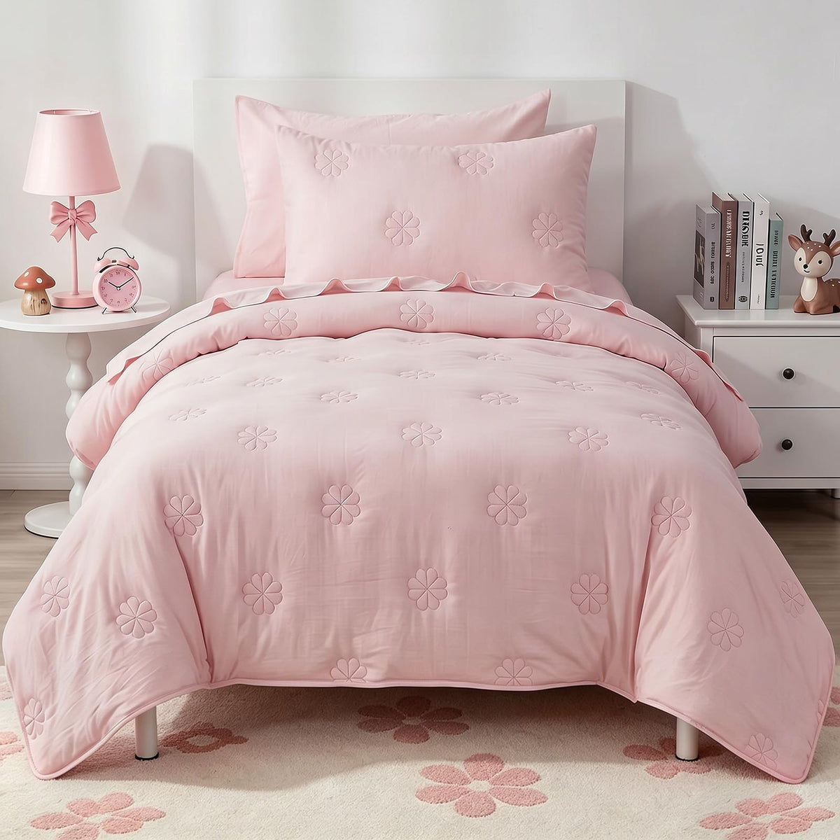 Toddler Bedding Sets for Girls Boys Kids Soft Comforter Set Beige