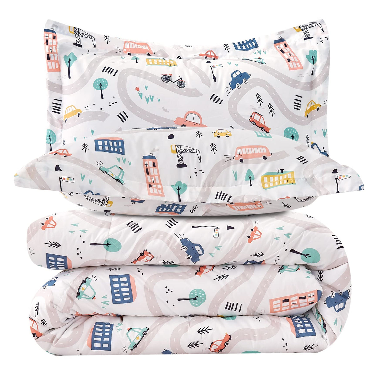 JSD Green Forest Animal Kids Comforter Set Twin Size