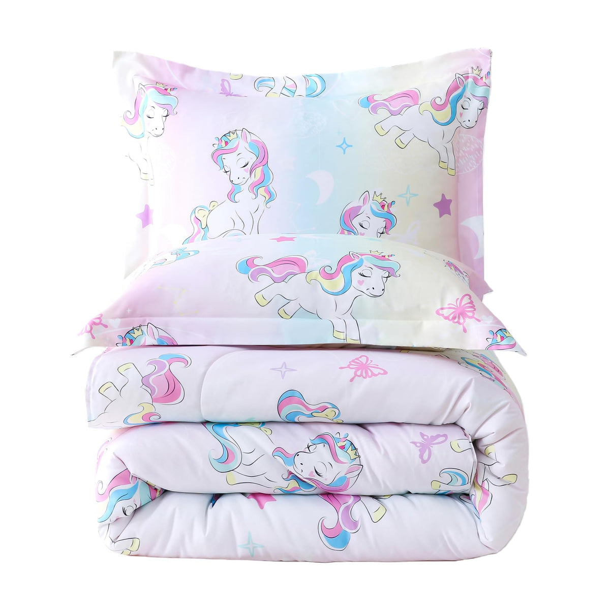 Yibeizi Kids Comforter Set for Boys Girls Full Size, Cute Quilted Woodland Forest Animal Print Fall Bedding with Pillow Sham, Lightweight Soft Breathable Machine Camping Themed Bed Set 3 Piece