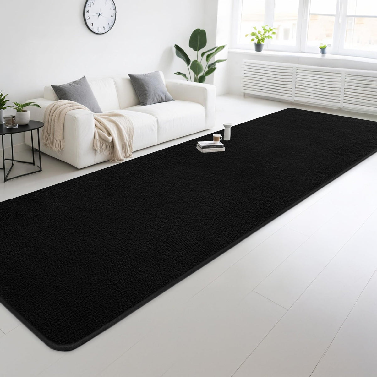 4x6 Ft Grey Modern Memory‑Foam Area Rug, Solid Indoor Carpet for Bedroom