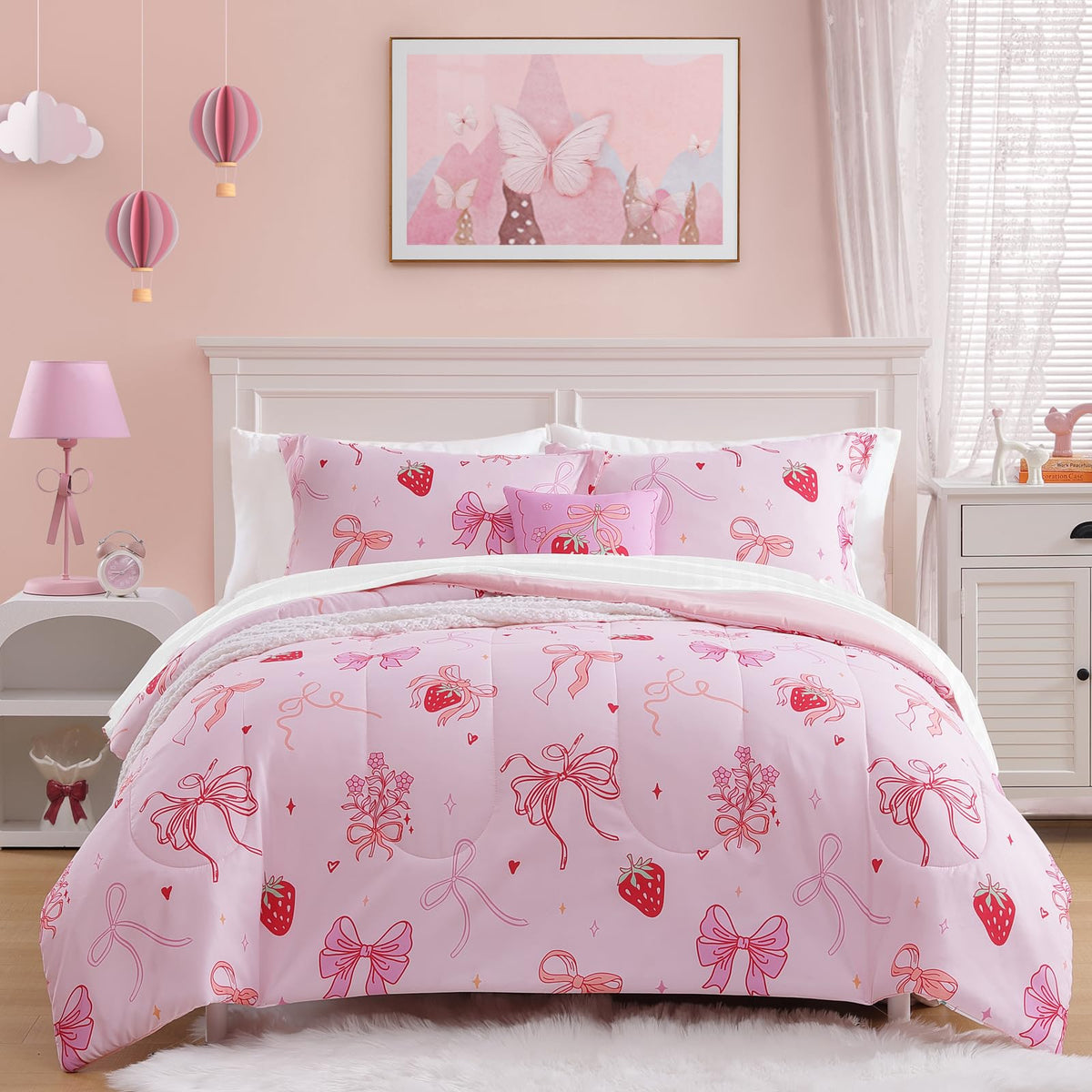 Twin Comforter Set for Girls-3 Pieces Mermaid Glow in the Dark Bedding Sets