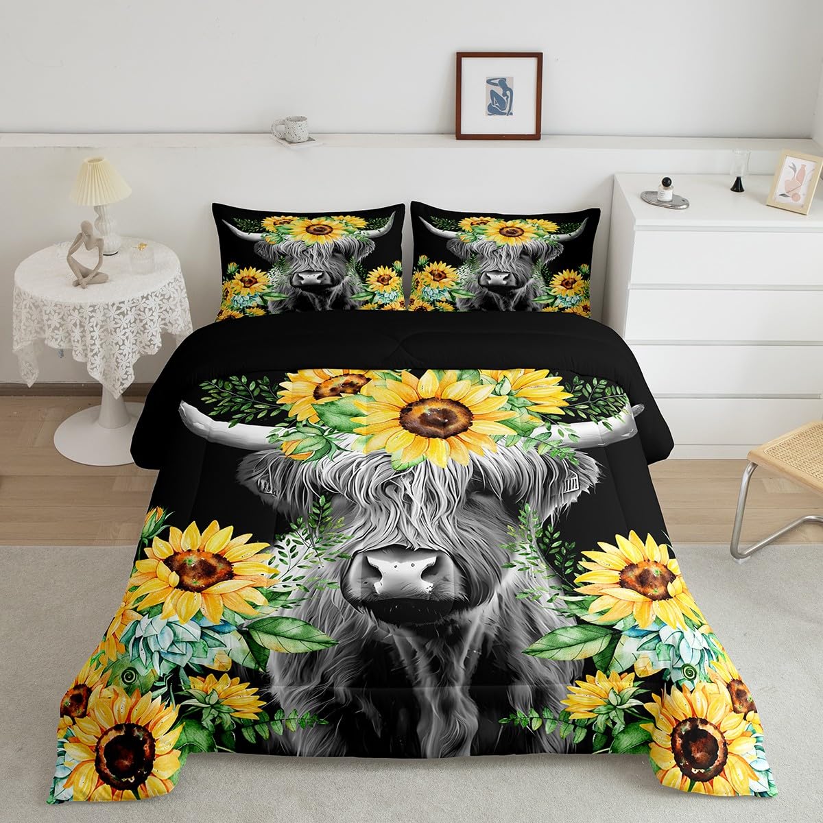 Feelyou Kids Construction Comforter Set Twin Bedding Sets for Boys Toddler Children Cartoon Cars Excavator Tractor Comforter Set Construction Machinery Truck Duvet Set Cars Bed Set with 1 Pillow Case