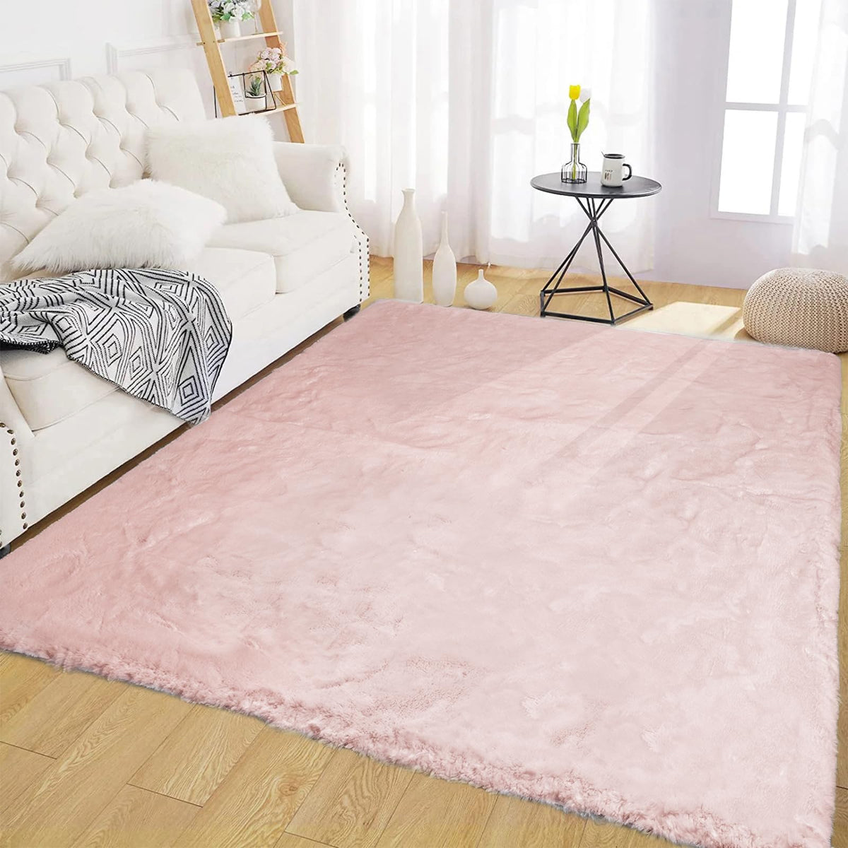 Latepis Washable Rugs 3x5 White Fluffy Shag Rug Shaggy Rug for Living Room Super Soft Area Rugs for Bedroom Nursery