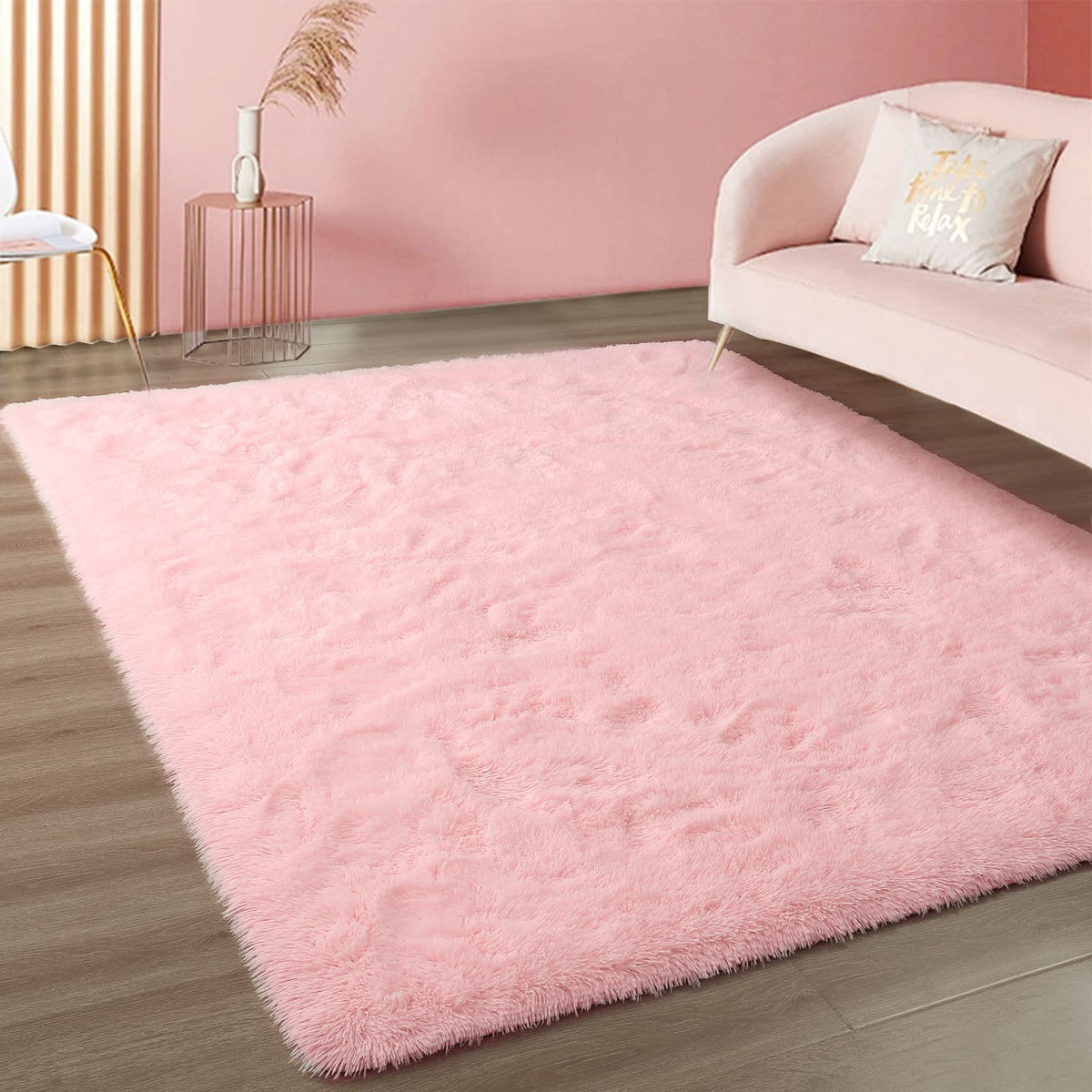 Merelax Soft Area Rug for Livingroom Bedroom, Machine Washable 4x6 Black Rugs Fluffy Shaggy Bedside Rug, Non Slip Indoor Carpet for Nursery Kids Room Home Decor Aesthetic