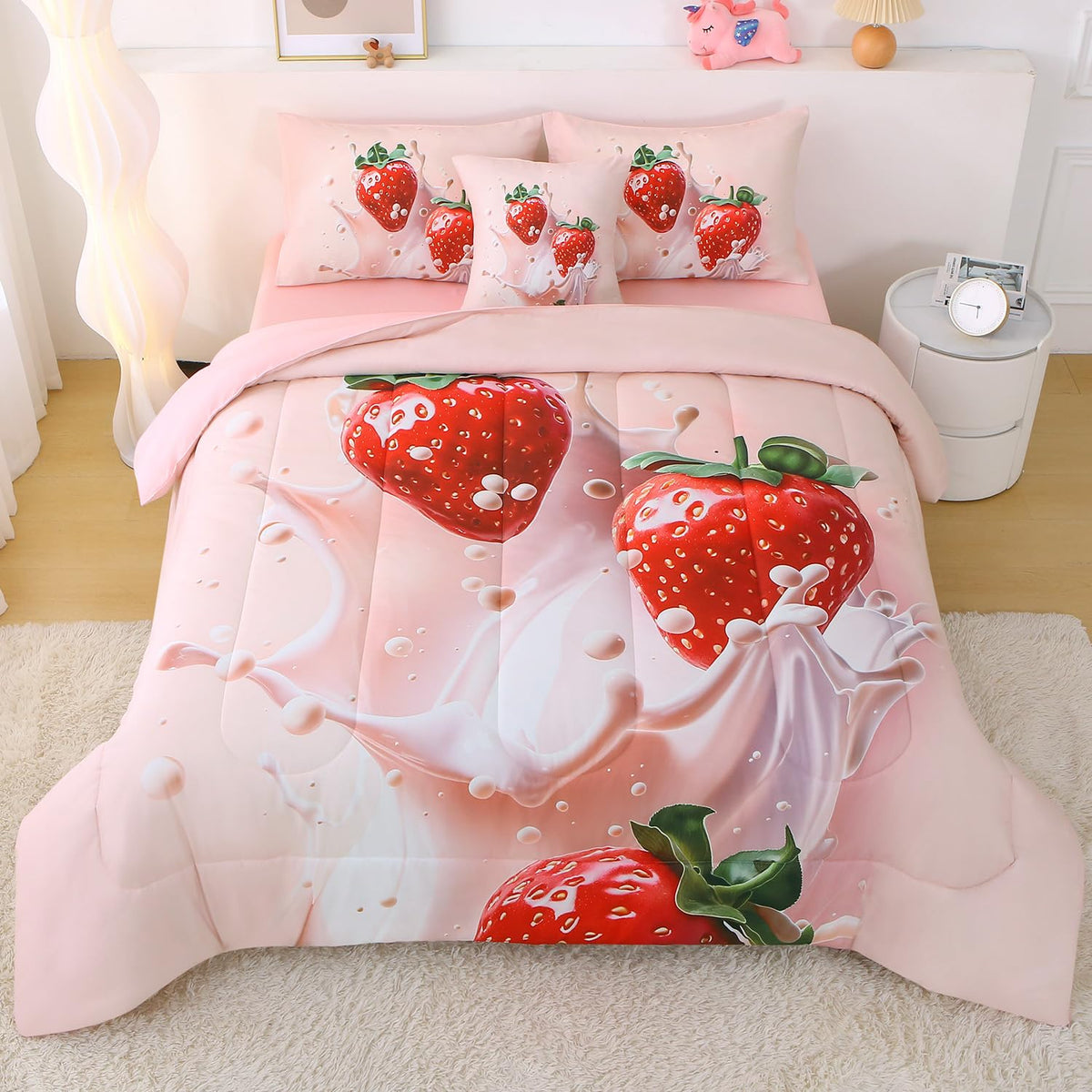JQinHome 6 Pc Twin Rainbow Butterfly Comforter Set - 3D Butterfly Design Butterflies Bedding with Sheet Sets Bed in A Bag for Girls Kids Teens (Rainbow)