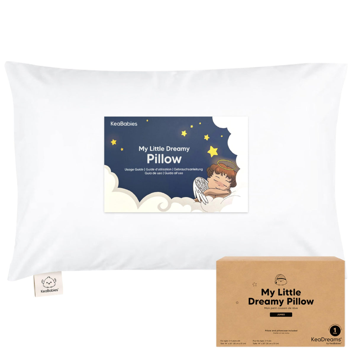 KeaBabies Organic Toddler Pillow with Pillowcase, Jumbo 14X20 (KeaFriends)