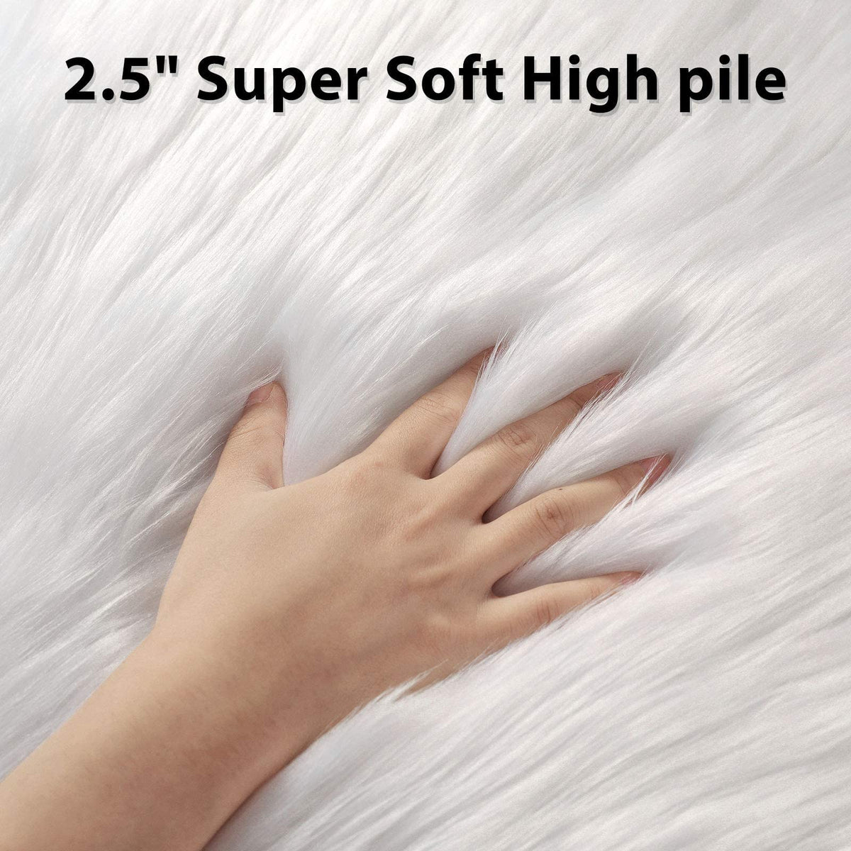 Ophanie Area Rugs for Bedroom, Christmas Upgrade Non-Slip Ivory Fluffy Soft Shag Living Room Carpet, Indoor Floor 4x6 Fuzzy Shaggy Plush Nursery Rug for Kids Dorm Decor with Over 99 pcs Pile fibers