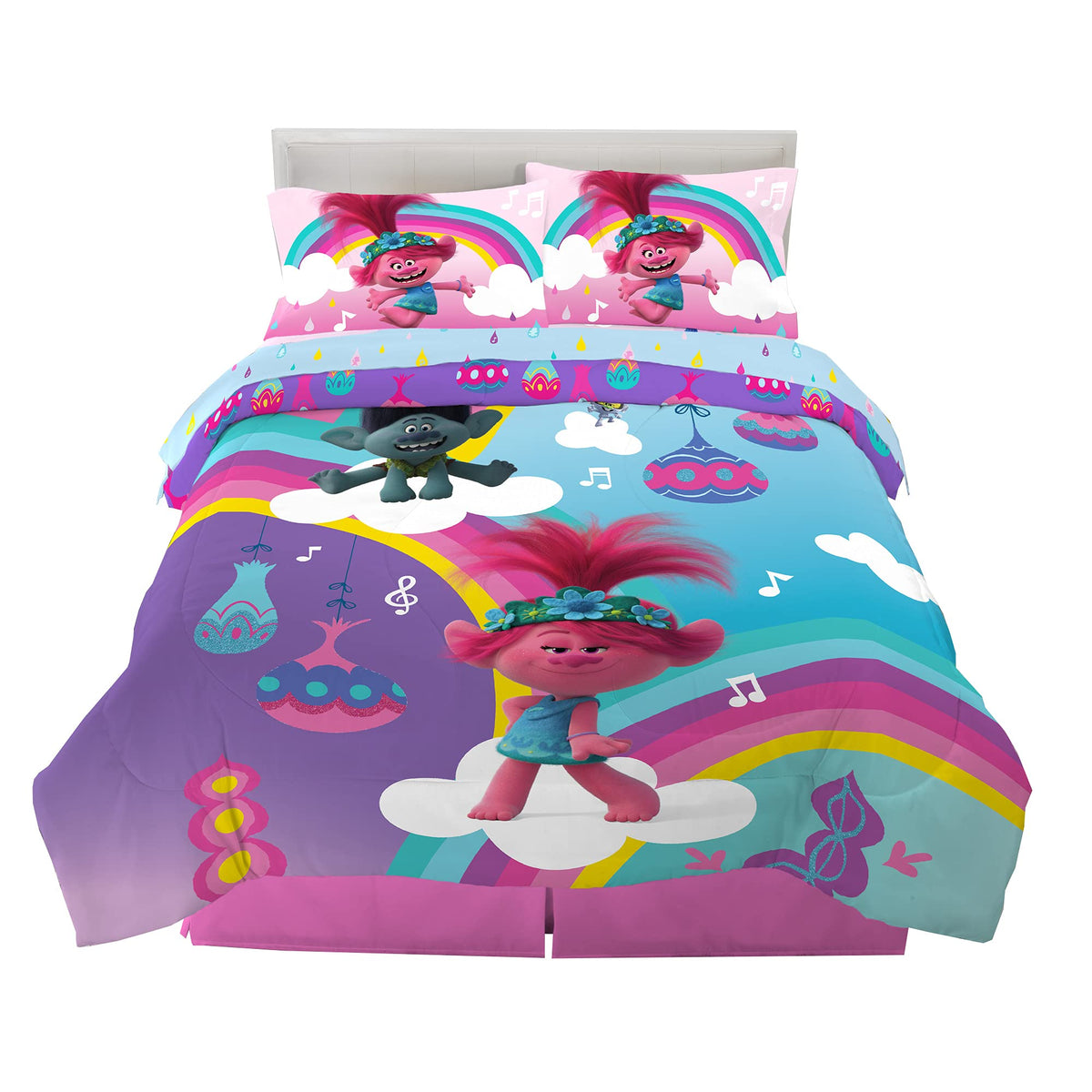 Franco Gabby's Dollhouse Kids Bedding Super Soft Microfiber Comforter and Sheet Set, 4 Piece Twin Size, (Officially Licensed Product)