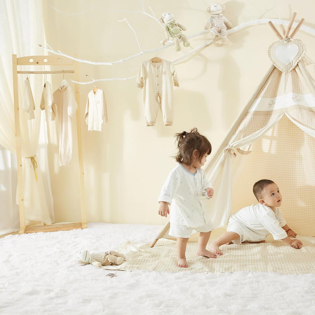 BENRON Cream White Fluffy Rugs for Living Room Bedroom 4x6, Washable