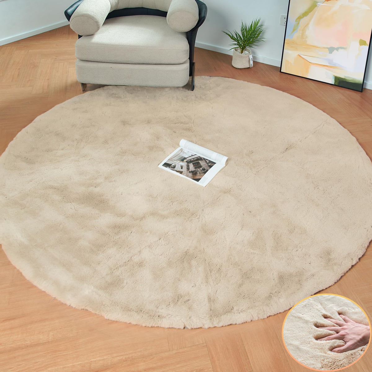 ORINOVA White Faux Bunny Fluffy Fur Rug Washable Area Rugs for Living Room Nursery Rugs for Bedroom 2x3 Rectange Rug Cute Home Décor