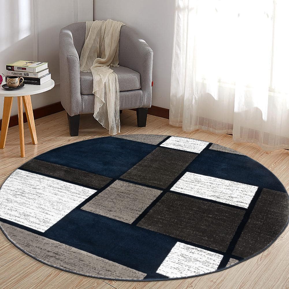 Rugshop Modern Boxes Contemporary Non-Shedding Area Rug Gray 5'3" x 7'3"