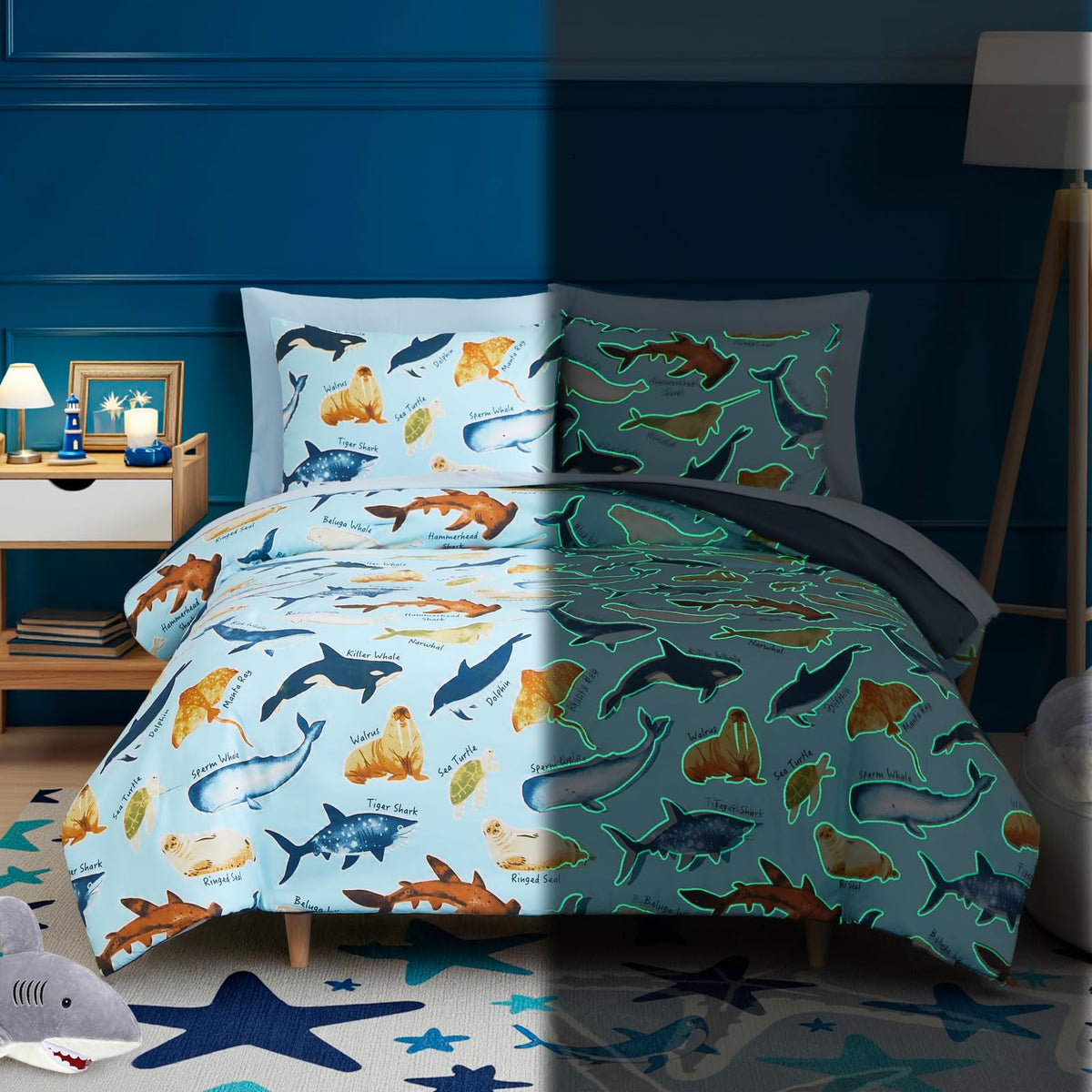 Boys Queen Size Bedding Set - 7 Pieces Space Kids Queen Comforter Set
