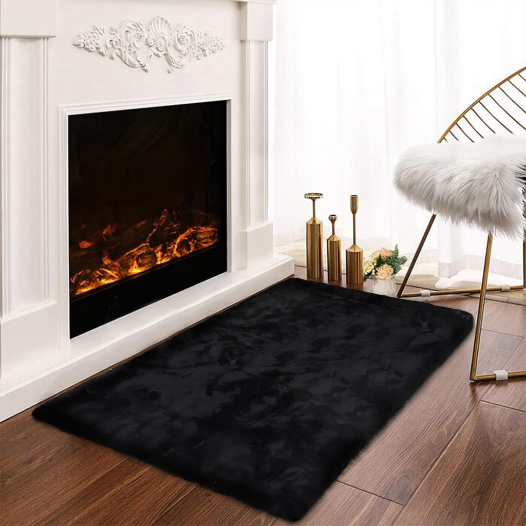 Latepis Washable Rugs 3x5 White Fluffy Shag Rug Shaggy Rug for Living Room Super Soft Area Rugs for Bedroom Nursery