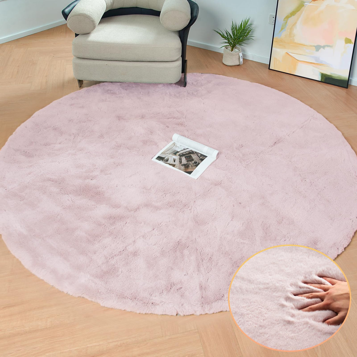 ORINOVA Beige Faux Sheepskin Rabbit Fur Shaggy Rugs for Bedroom Small Shag Washable Fluffy Fur Rug for Living Room Rug 2x3 Nursery Rectange Rugs