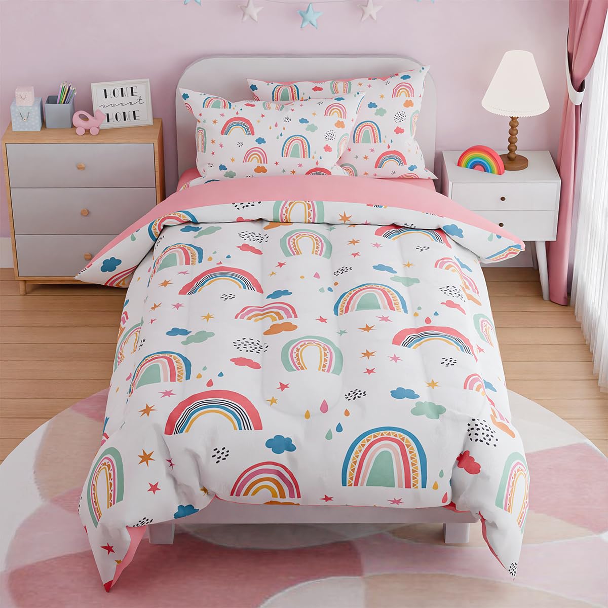 Woodland Animal Kids Bedding Set for Boys, Ultra Soft Microfiber Comforter Set Twin Size 3-Pieces, Comforters Bed Sets for Kid Tween Teen Bedroom Decor