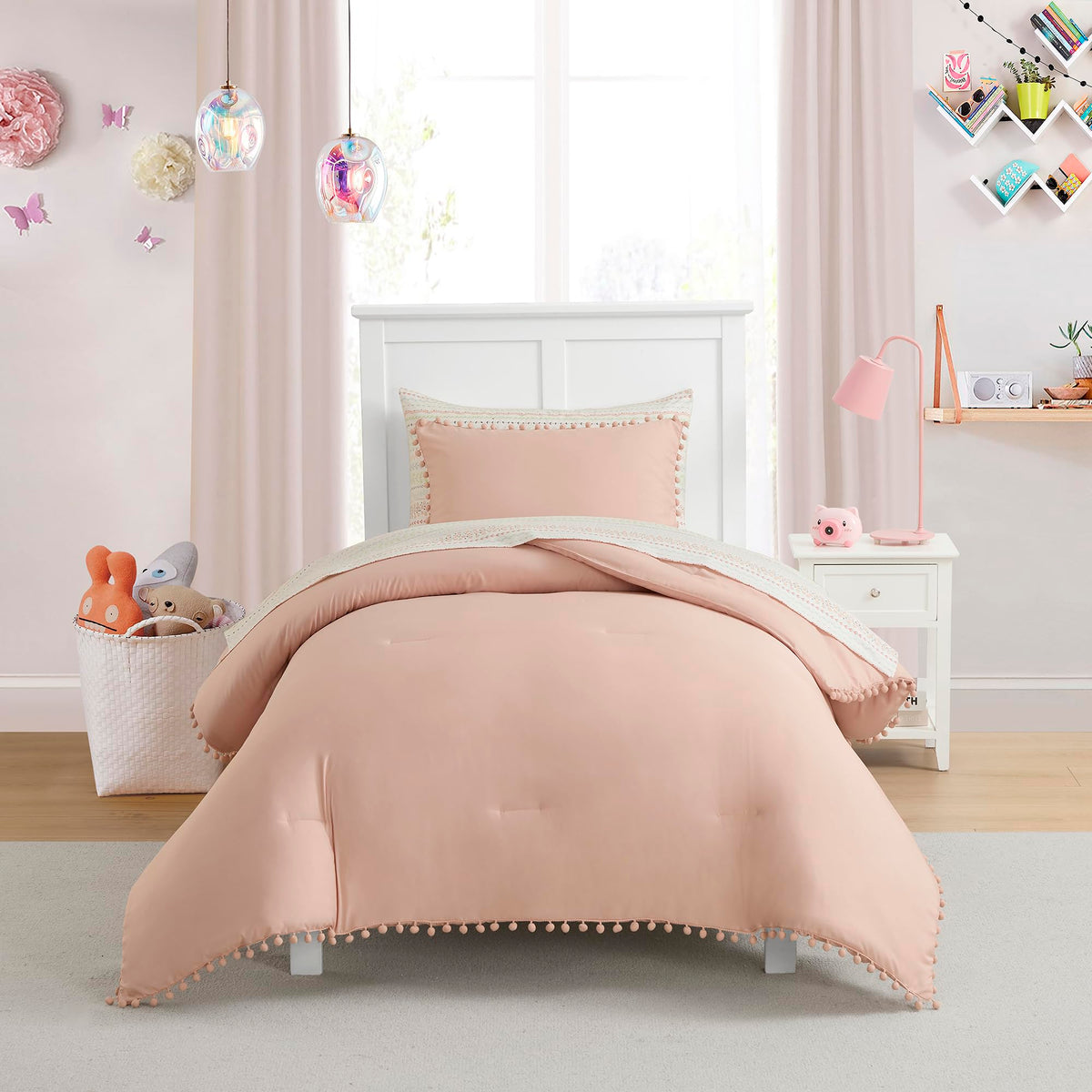 Kids Bedding Set Bed in a Bag for Boys and Girls Toddlers Printed Sheet Set and Comforter, Twin, Fairytale Princess