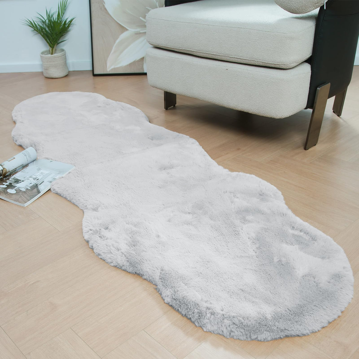 Latepis Washable Rugs 3x5 White Fluffy Shag Rug Shaggy Rug for Living Room Super Soft Area Rugs for Bedroom Nursery