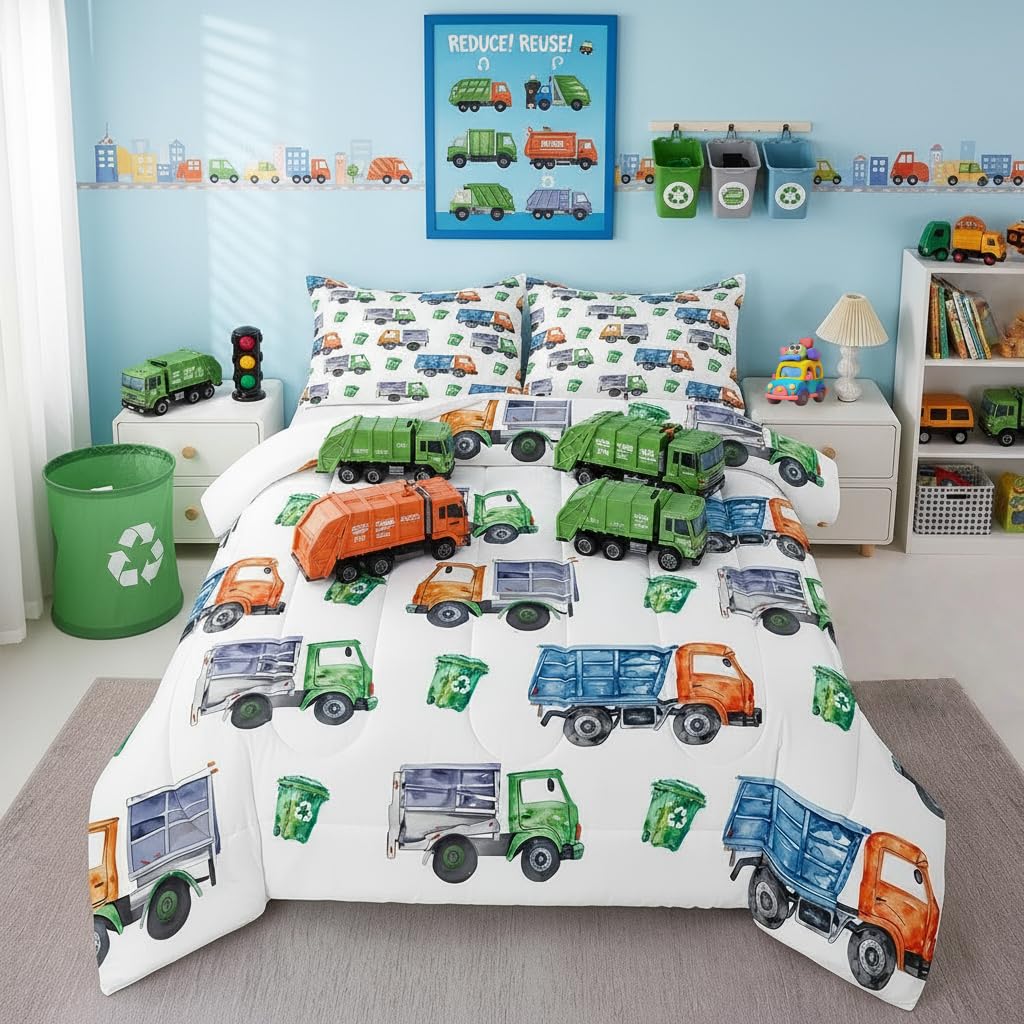Erosebridal Cartoon Train Comforter Set Twin Kids Bedding for Boys Girls