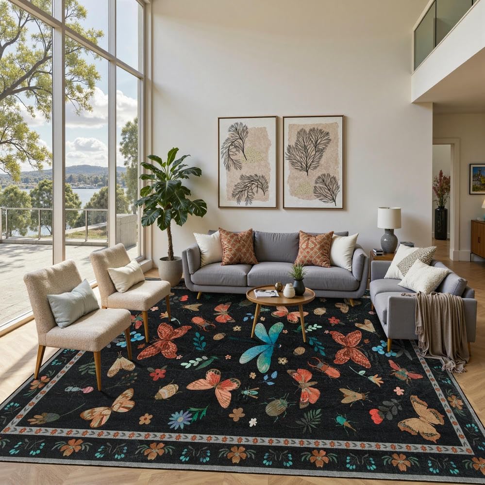Rugxara Grey 5x7 Area Rugs for Bedroom & Living Room