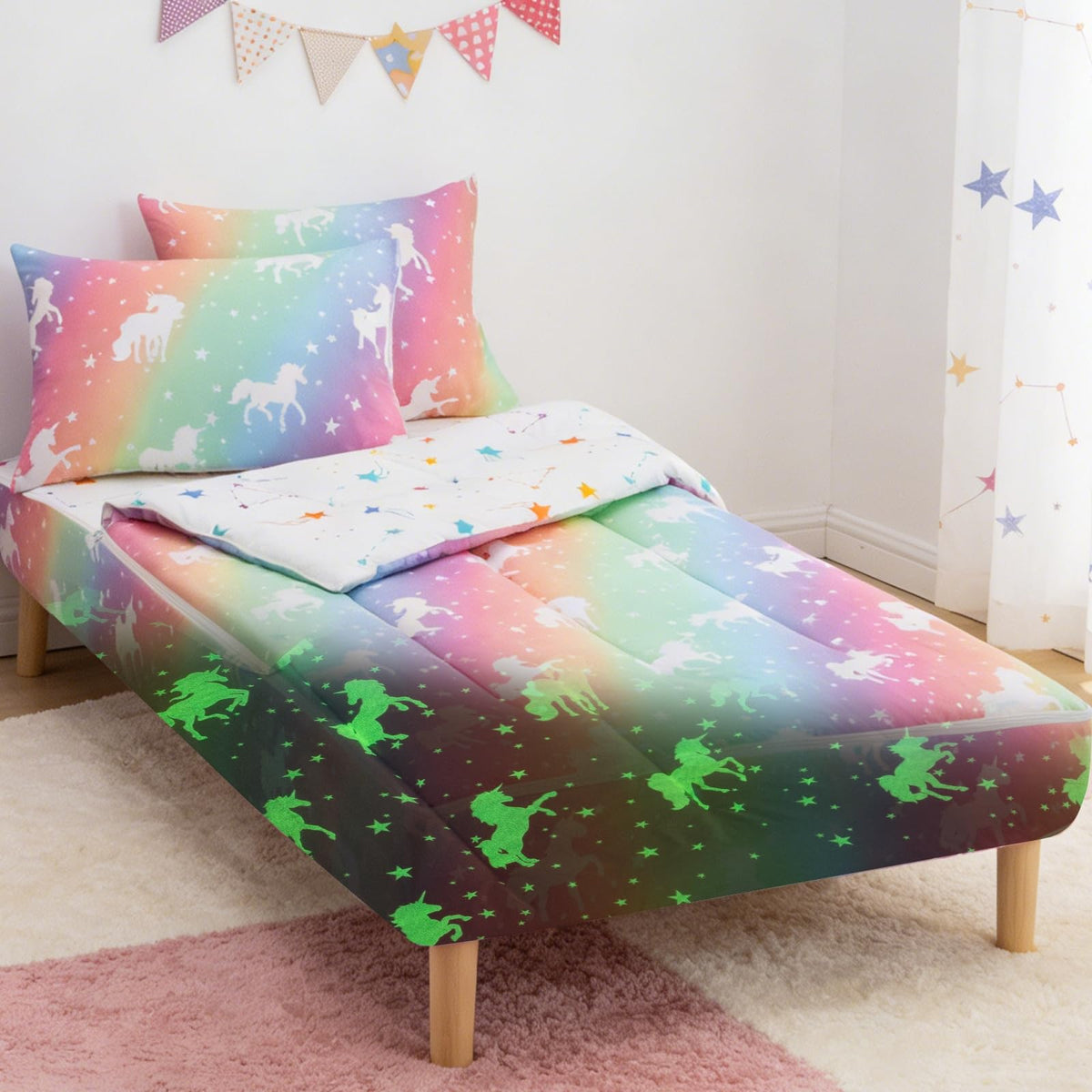 Meeting Story All-in-One Design Dinosaur Zipper Bedding Set for Kids,Twin