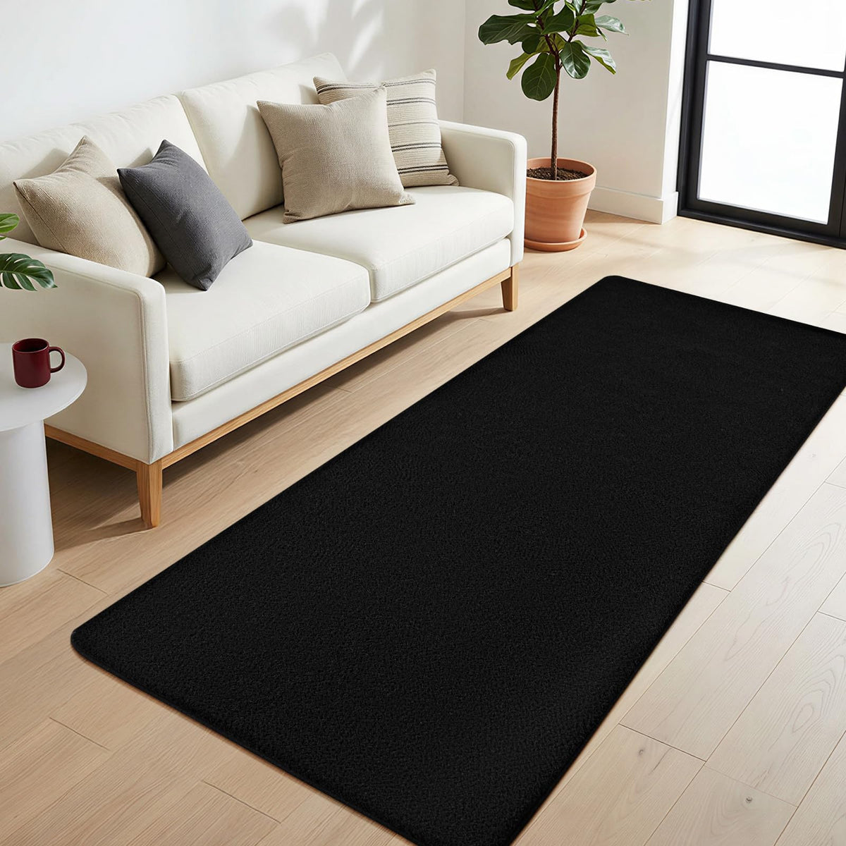 4x6 Black Area Rugs for Living Room, Non-Shedding Memory Foam Carpet