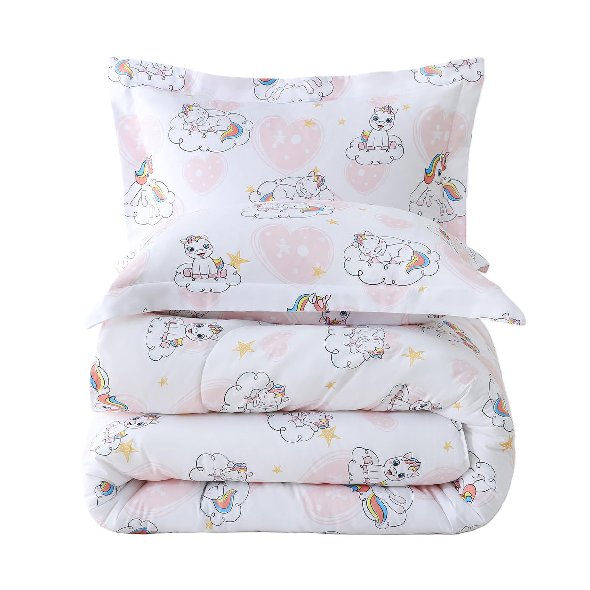 Yibeizi Kids Comforter Set for Boys Girls Full Size, Cute Quilted Woodland Forest Animal Print Fall Bedding with Pillow Sham, Lightweight Soft Breathable Machine Camping Themed Bed Set 3 Piece