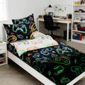 Meeting Story All-in-One Design Dinosaur Zipper Bedding Set for Kids,Twin