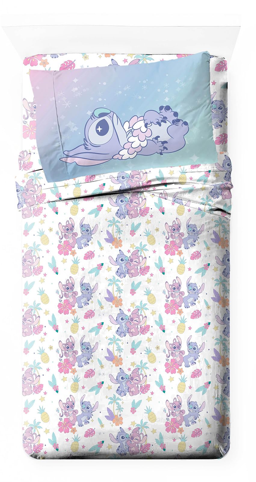 Jay Franco Kids Sheet Cartoon Set with Fitted, Flat Sheets & Pillow Cover - Ultra-Soft Bedding with Pillowcase for Room Decor, White - Toy Story, 4 Piece Queen