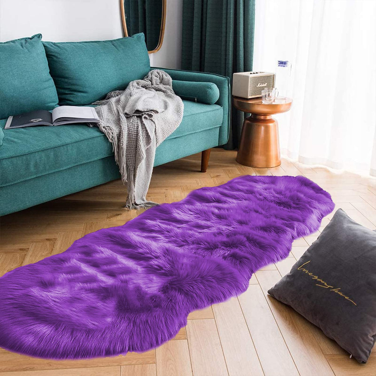 Latepis White Faux Fur Sheepskin Rug 4x6 for Living Room, Fuzzy Rugs Fluffy Washable Rug for Bedroom, Playroom, Luxury Room Decor, Rectangle