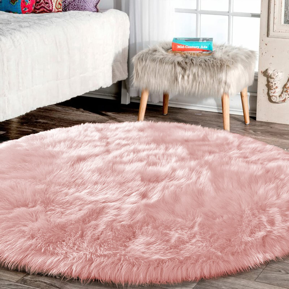 Latepis White Faux Fur Sheepskin Rug 4x6 for Living Room, Fuzzy Rugs Fluffy Washable Rug for Bedroom, Playroom, Luxury Room Decor, Rectangle
