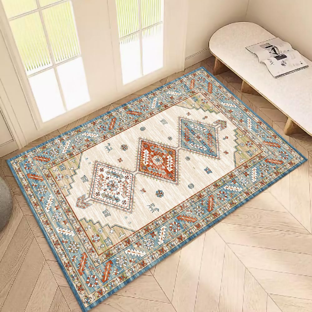 1.6x2.6 Small Area Rug, Washable Non-Slip for Entryway Green
