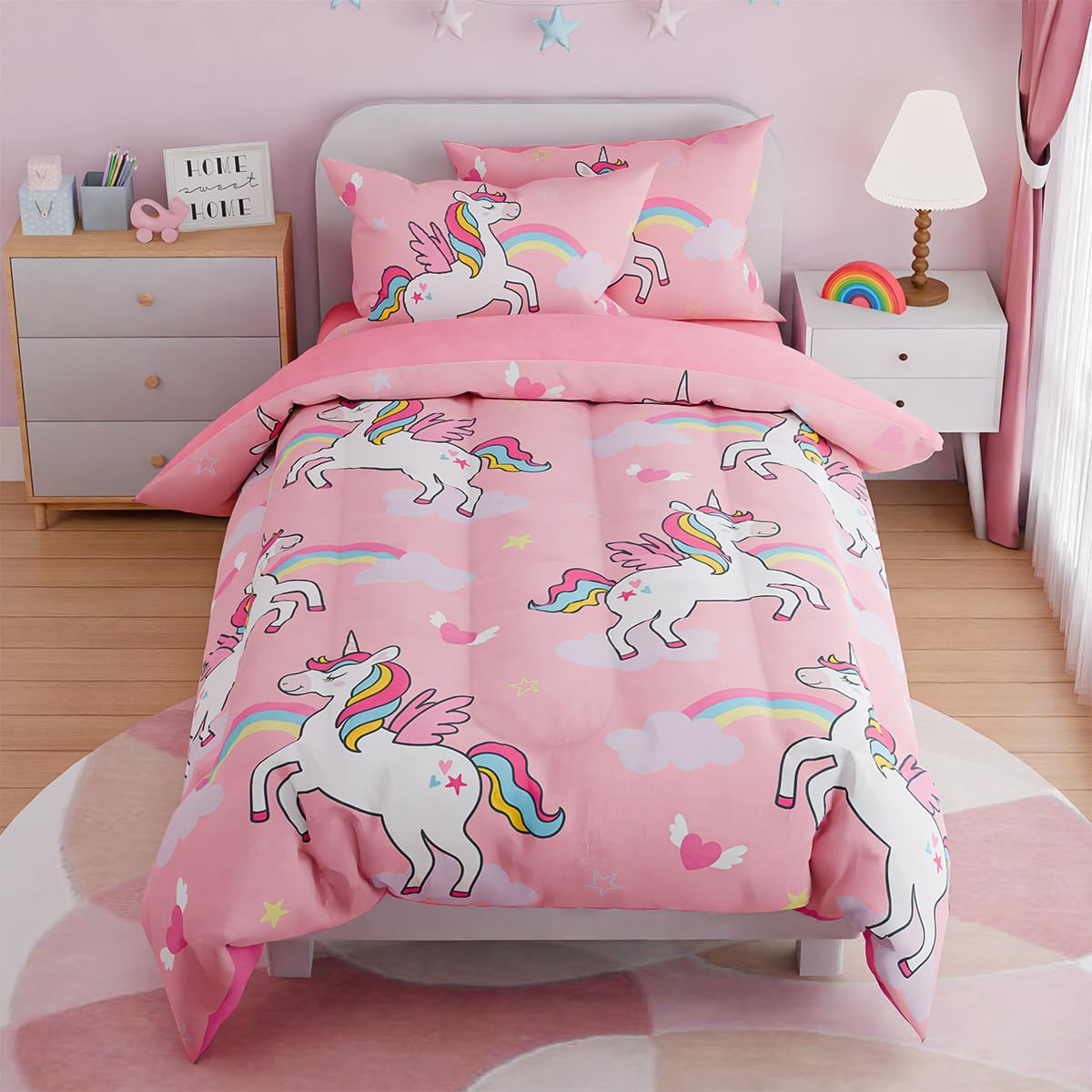 Woodland Animal Kids Bedding Set for Boys, Ultra Soft Microfiber Comforter Set Twin Size 3-Pieces, Comforters Bed Sets for Kid Tween Teen Bedroom Decor
