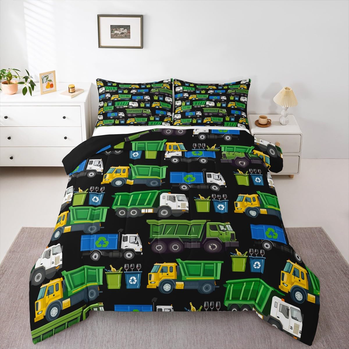 Erosebridal Cartoon Train Comforter Set Twin Kids Bedding for Boys Girls