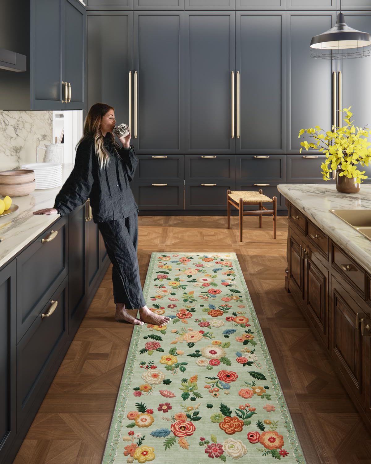 5x7 Area Rug for Living Room: Washable Bedroom Rug Non Slip Low Pile Carpet