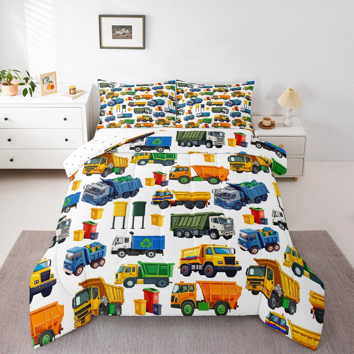 Erosebridal Cartoon Train Comforter Set Twin Kids Bedding for Boys Girls
