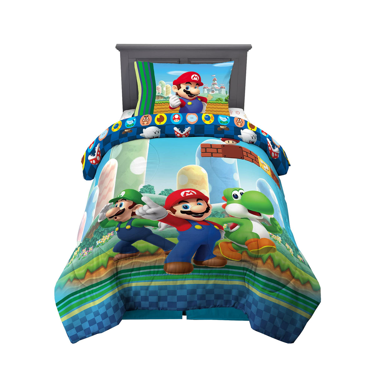 Franco Gabby's Dollhouse Kids Bedding Super Soft Microfiber Comforter and Sheet Set, 4 Piece Twin Size, (Officially Licensed Product)