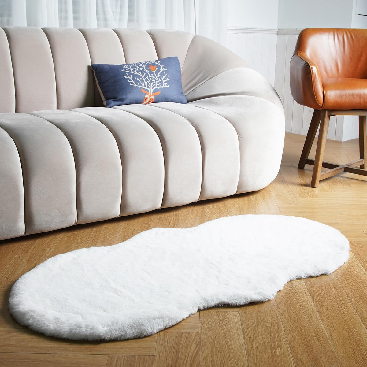Latepis Washable Rugs 3x5 White Fluffy Shag Rug Shaggy Rug for Living Room Super Soft Area Rugs for Bedroom Nursery