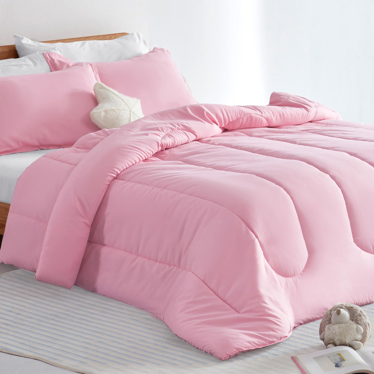 SLEEP ZONE Kids Bedding Twin Comforter Set - Super Soft & Cute Printed 2-Piece Comforter Set All Seasons for Boys, Girls, Fade Resistant, Machine Washable, Princess Castle