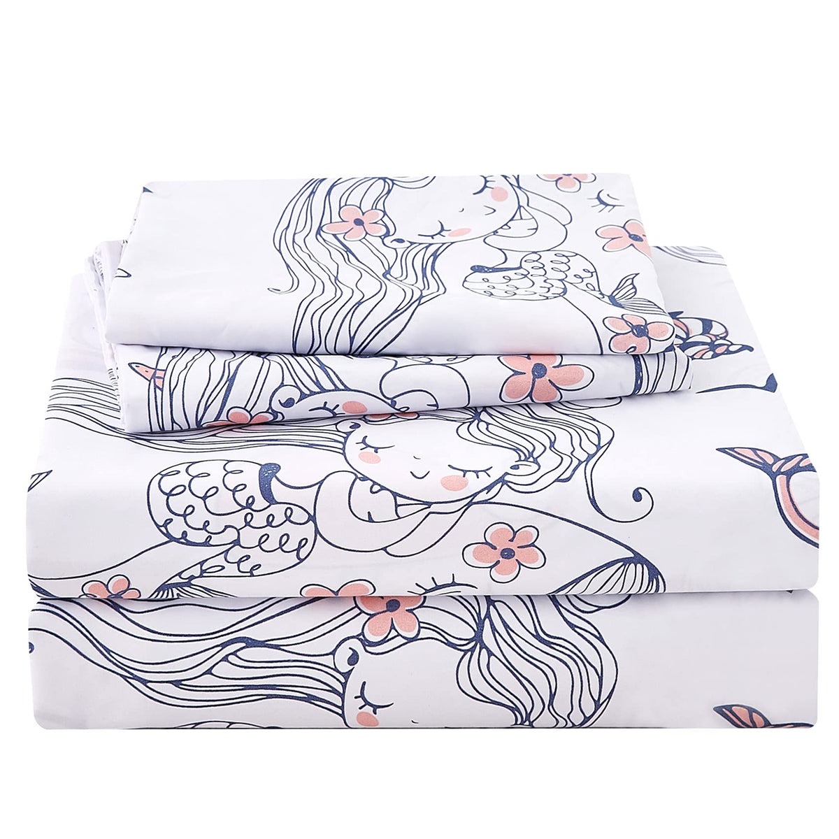 JSD Pink Unicorn Rainbow Kids Full Sheet Set for Girls 4 Piece