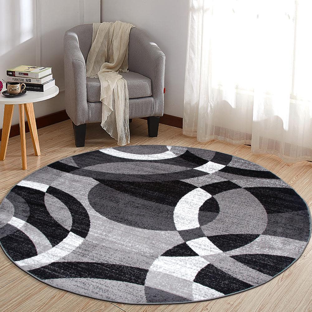 Rugshop Overlapping Circles Modern Geometric Area Rug Red 7'10" x 10'2"