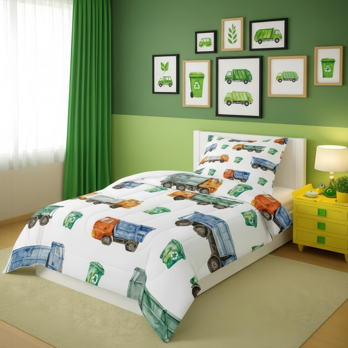 Erosebridal Cartoon Train Comforter Set Twin Kids Bedding for Boys Girls