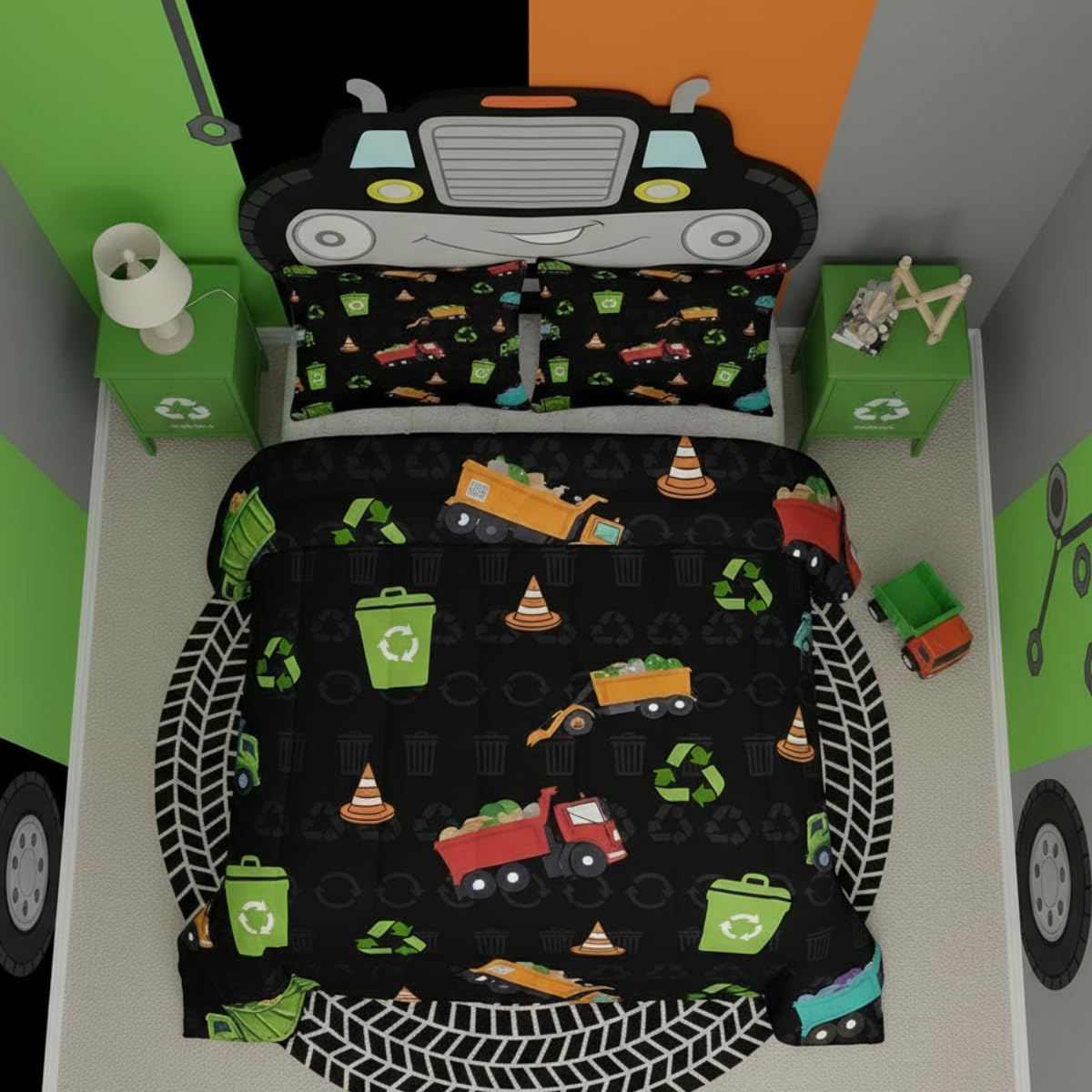 Erosebridal Cartoon Train Comforter Set Twin Kids Bedding for Boys Girls