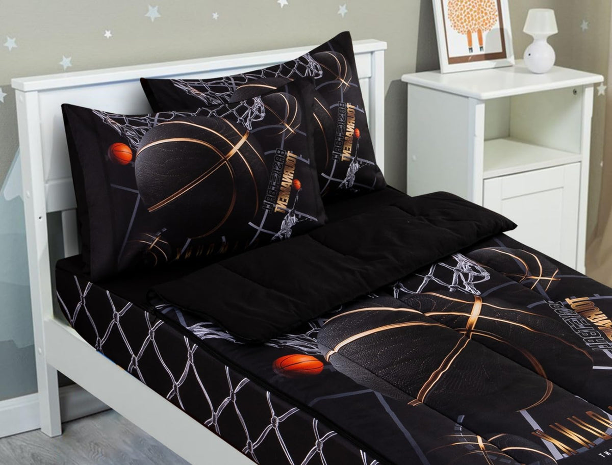 Meeting Story Kids Game Comforter Set Zipper Bedding Twin for Boys, Grey