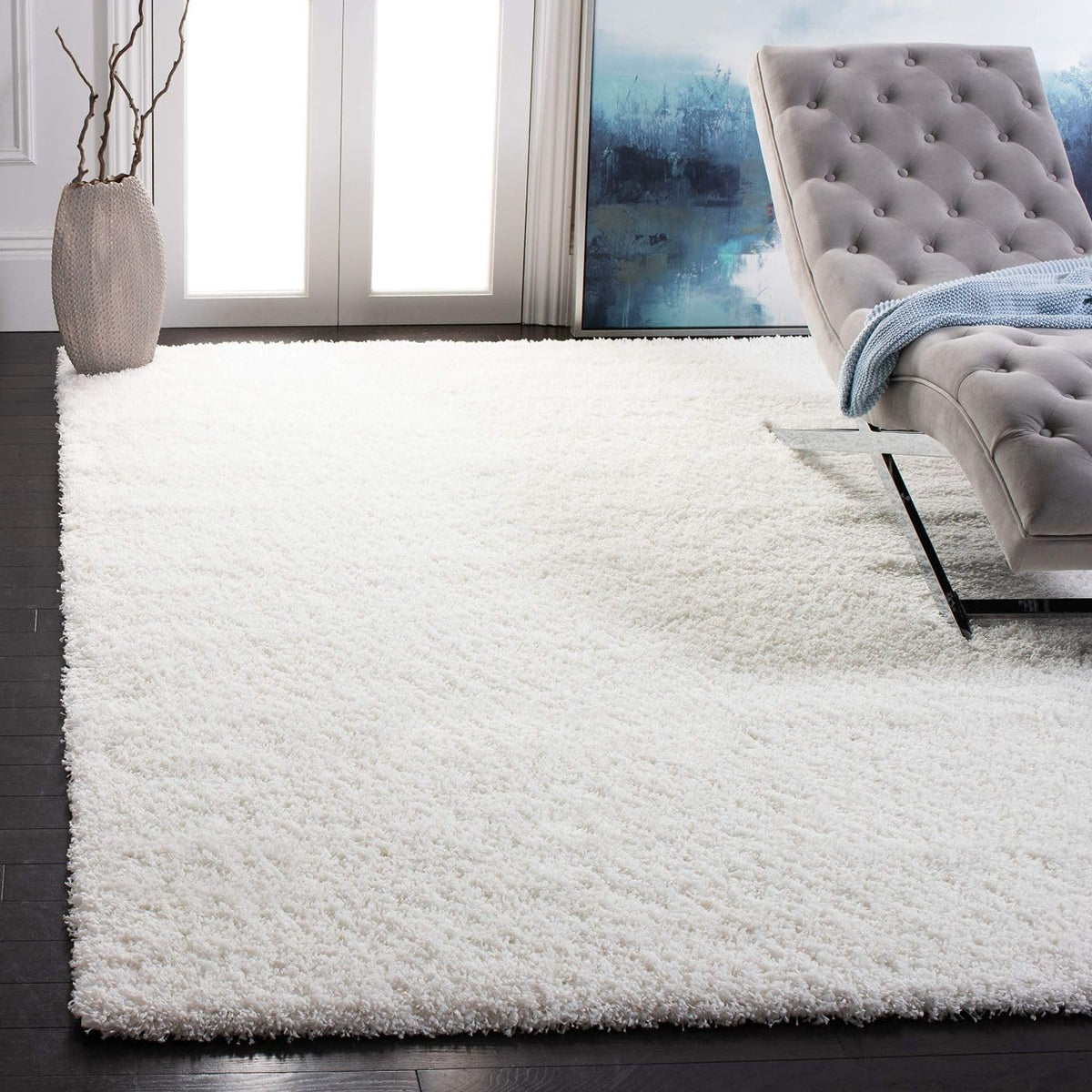 SAFAVIEH Area Rug 4x6 - California Shag Collection - Ivory, Non-Shedding & Easy to Clean, Ultra Plush Thick Pile, Ideal for Living Room, Bedroom, Dining Space (SG151-1212)