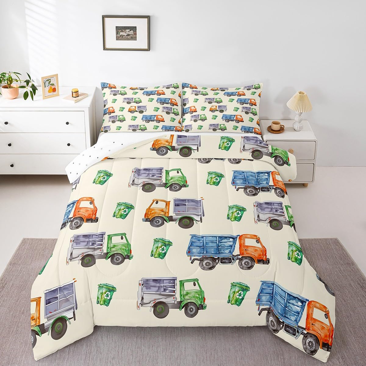 Erosebridal Cartoon Train Comforter Set Twin Kids Bedding for Boys Girls