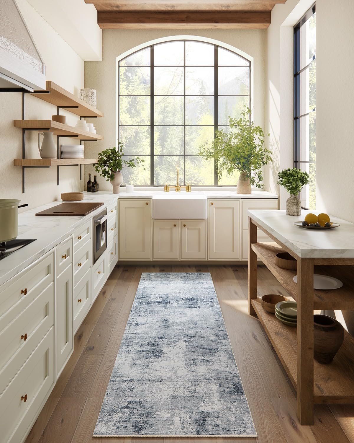 5x7 Area Rug for Living Room: Washable Bedroom Rug Non Slip Low Pile Carpet