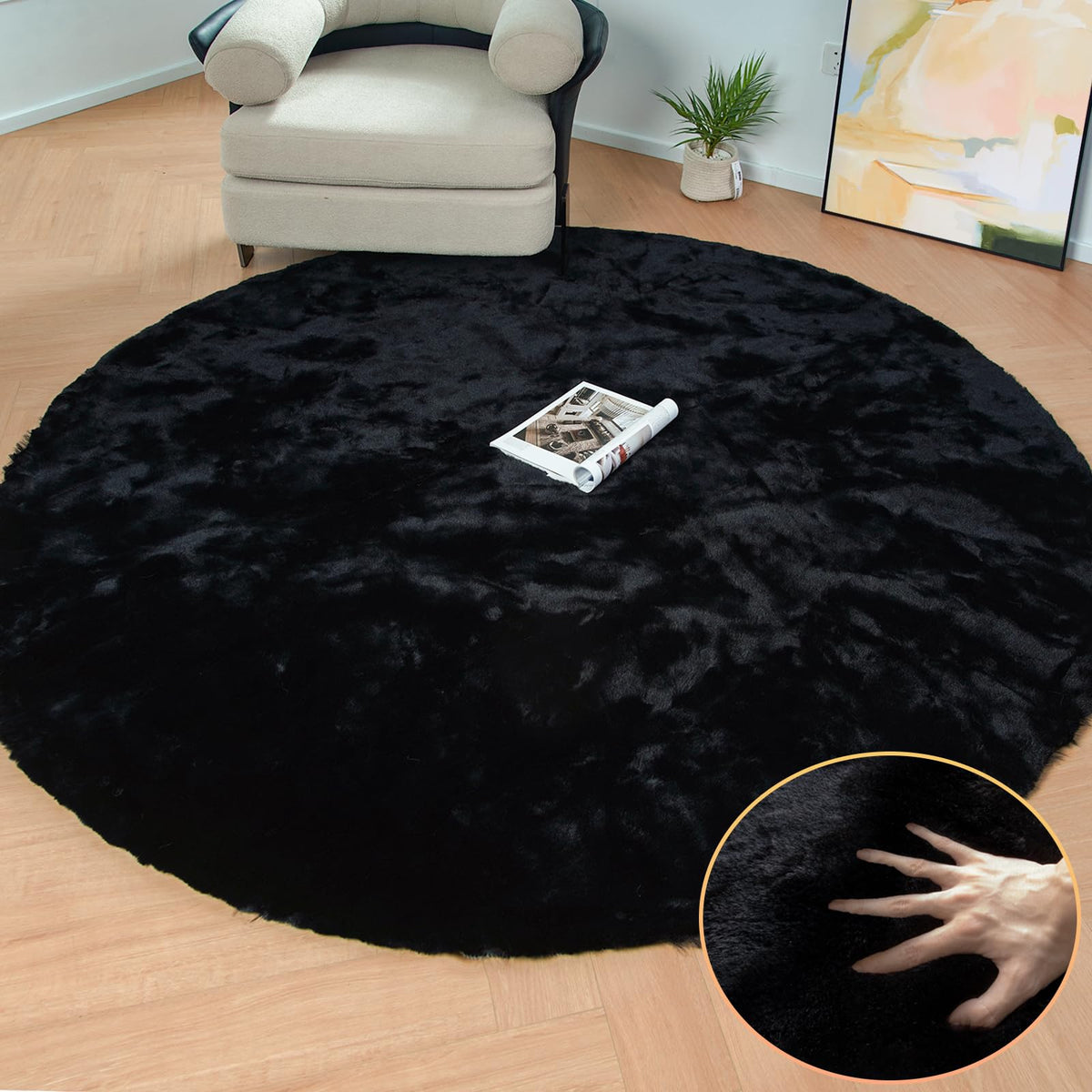 ORINOVA White Faux Bunny Fluffy Fur Rug Washable Area Rugs for Living Room Nursery Rugs for Bedroom 2x3 Rectange Rug Cute Home Décor