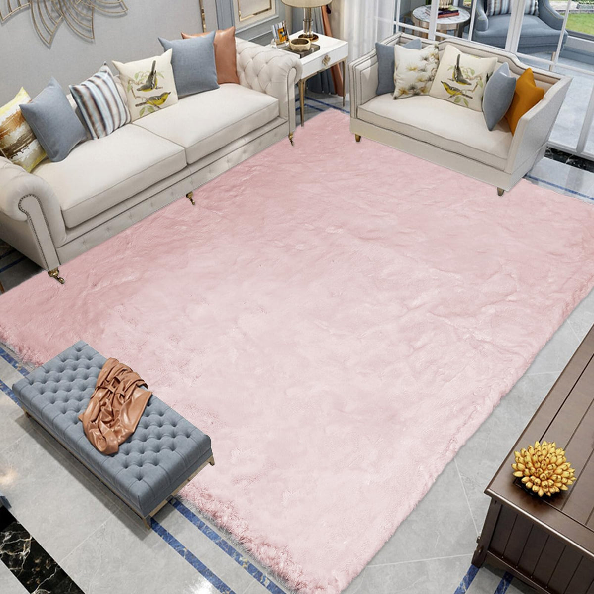 Latepis Washable Rugs 3x5 White Fluffy Shag Rug Shaggy Rug for Living Room Super Soft Area Rugs for Bedroom Nursery